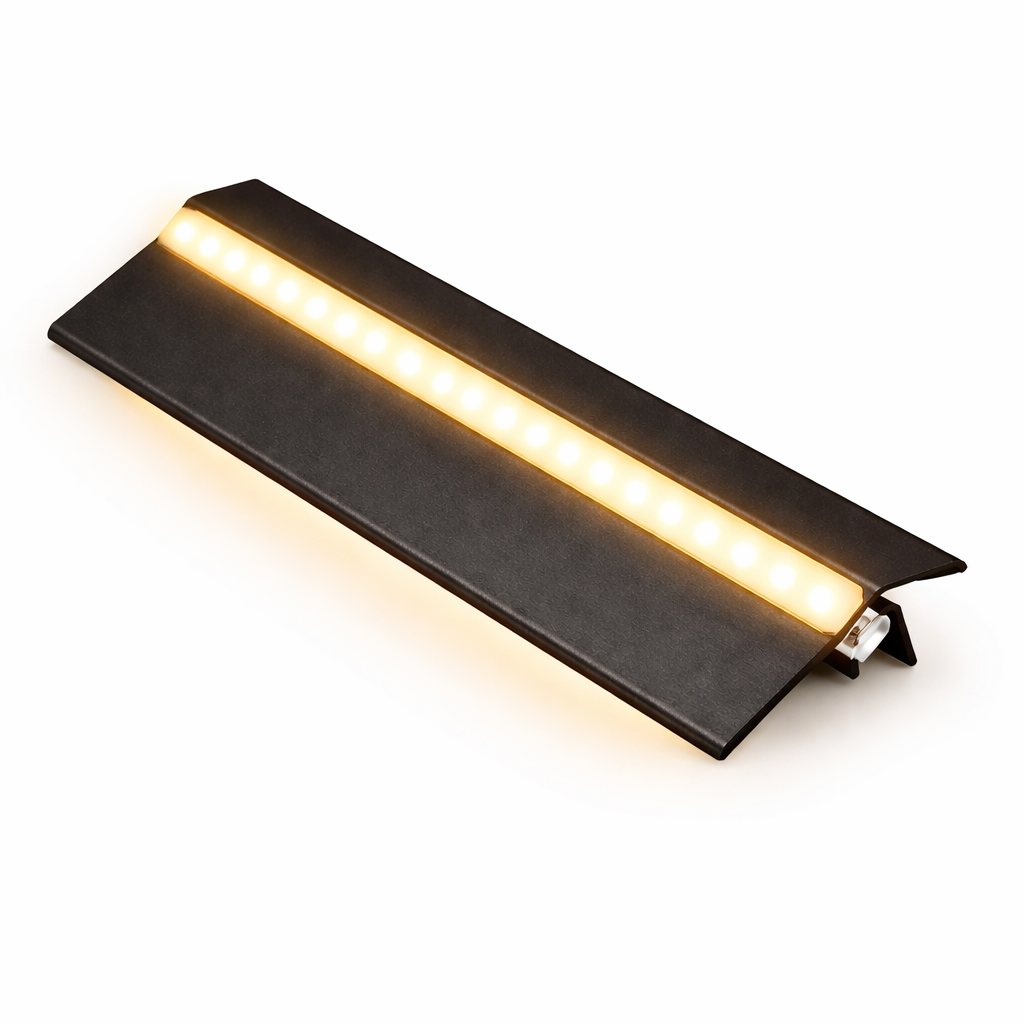 PERFIL TRIO RODAPÉ AL BLACK 2,5 m C/LED