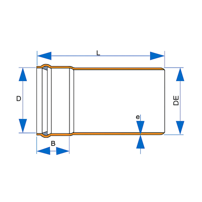 Tubo PVC Coletor Esgoto Ocre JEI DN250/DE250 BARRA 6 METROS NBR 7362