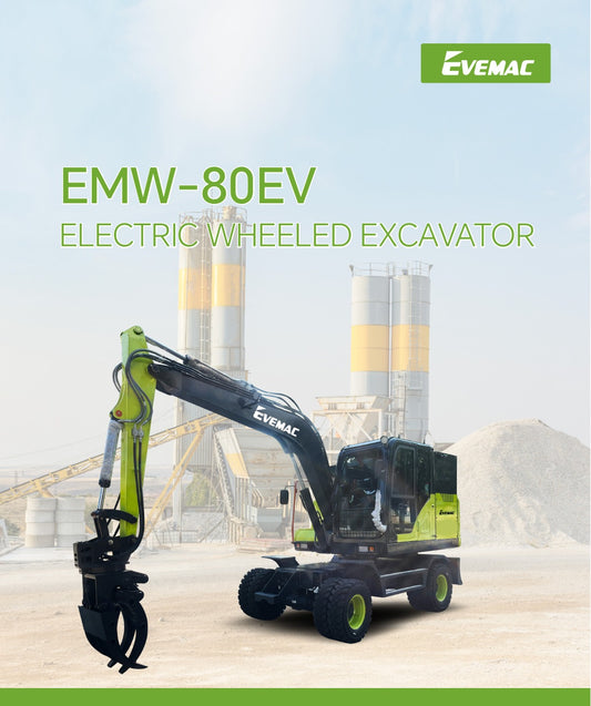 Escavadeira Elétrica sobre Rodas EVEMAC EMW-80EV (8 Toneladas)