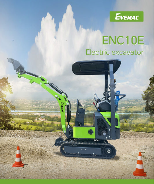 Mini Escavadeira Elétrica sobre Esteira EVEMAC ENC10E (1 Tonelada)