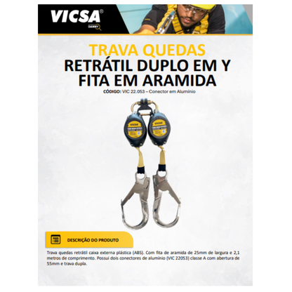 TRAVA QUEDAS RETRÁTIL EM Y COM FITA DE ARAMIDA – VIC22053