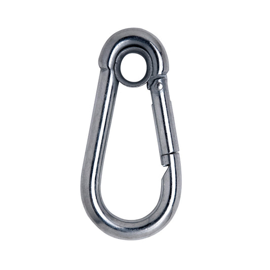 Mosquetão Trava Simples e Olhal Inox 5x50mm - Carbografite