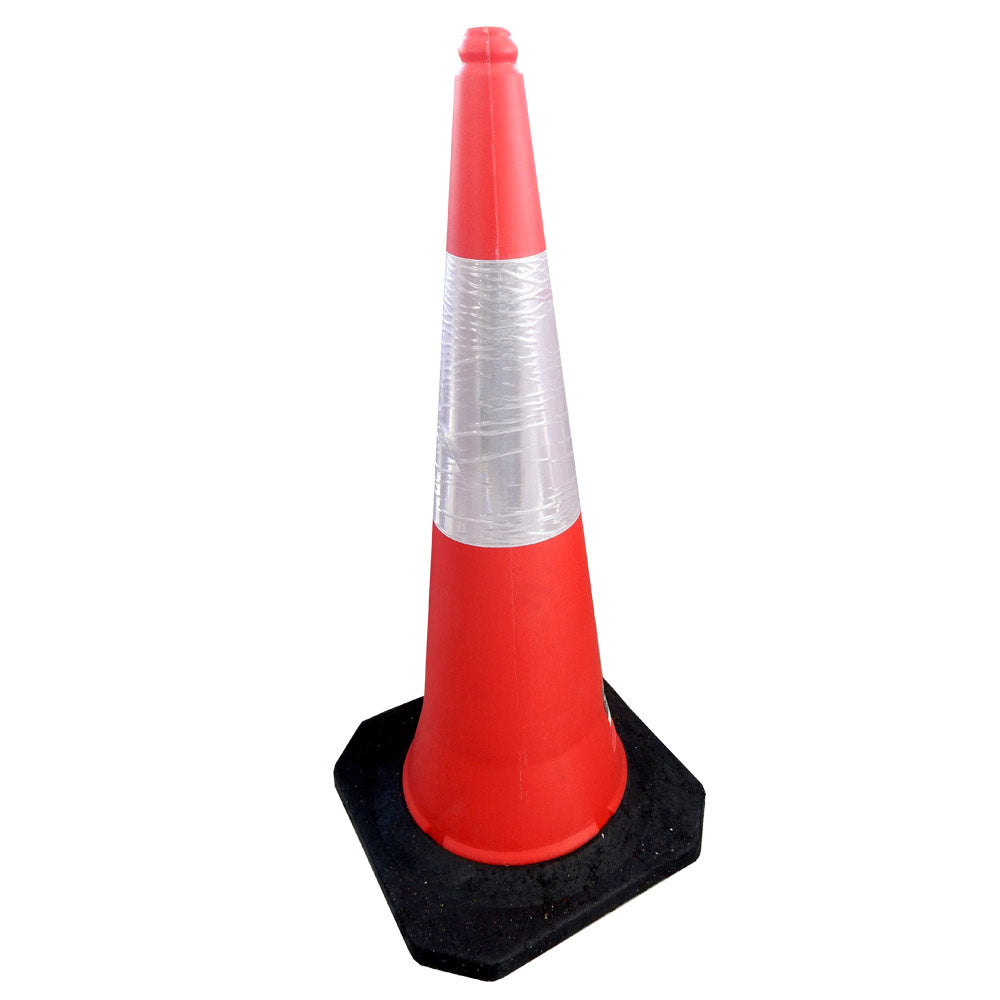 Cone de Sinalização CG 10050 (laranja refletivo com base preta) Altura 1000mm - Carbografite