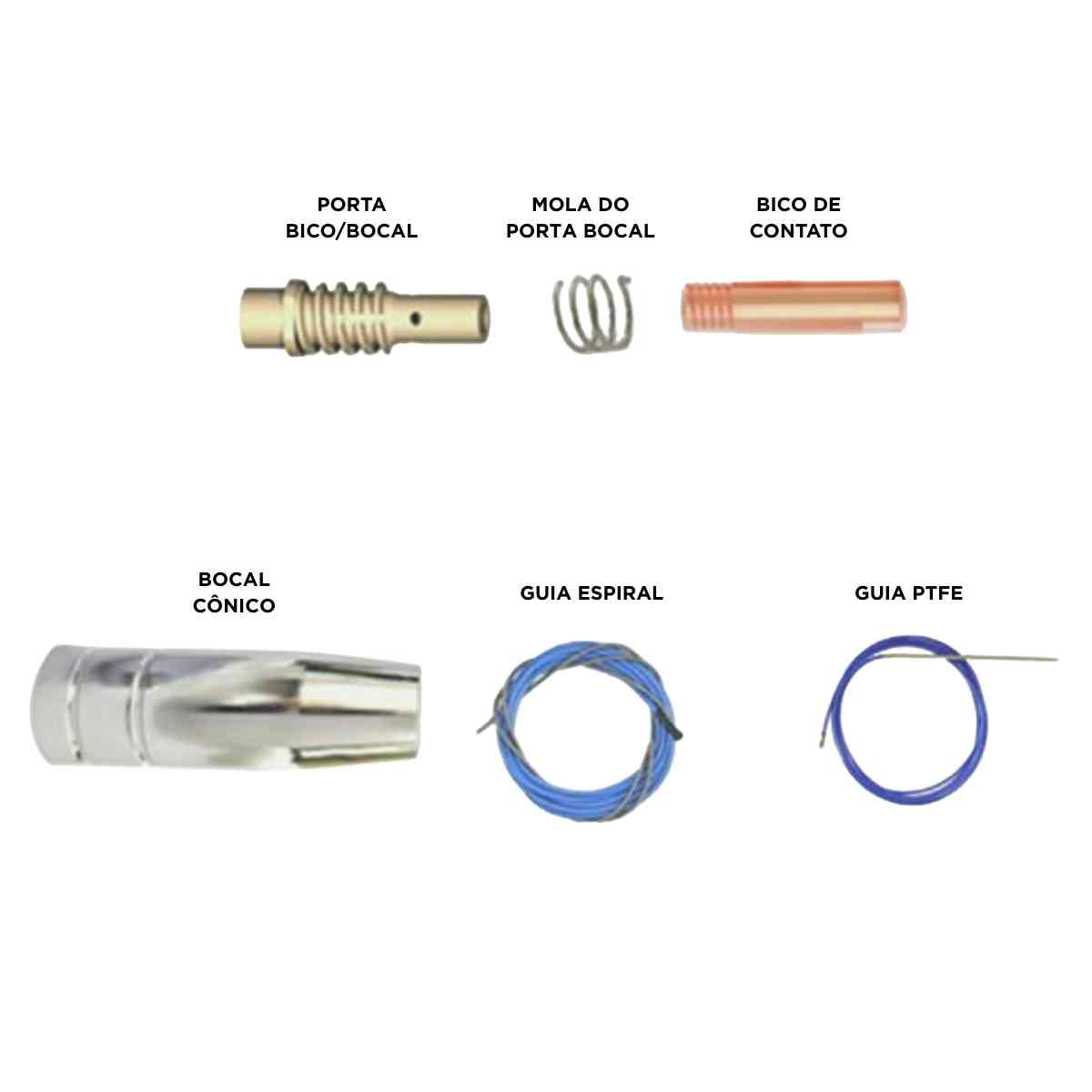 Guia PTFE Vermelha CPL 2.0/4.0 1.0-1.2mm 5M para Tocha MIG/MAG CG240, CG360 e CGW501