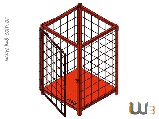 Cesto Metálico 0.80m x 0.8m x 1.2m Cap. 1000kg