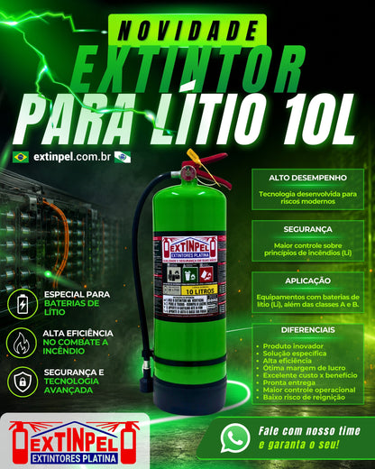 Extintor para Baterias de Lítio EXTINPEL 10 Litros