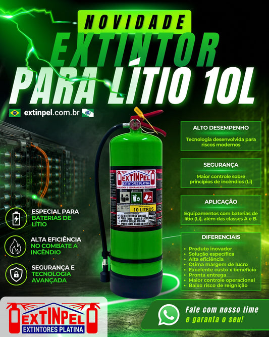 Extintor para Baterias de Lítio EXTINPEL 10 Litros