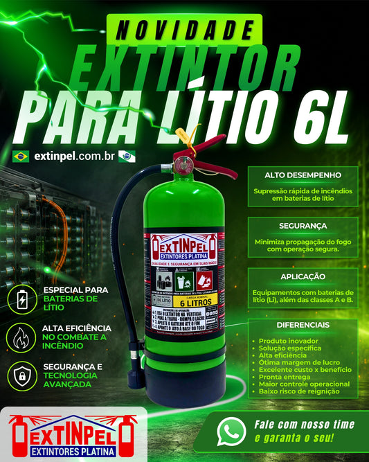 Extintor para Baterias de Lítio EXTINPEL 6 Litros