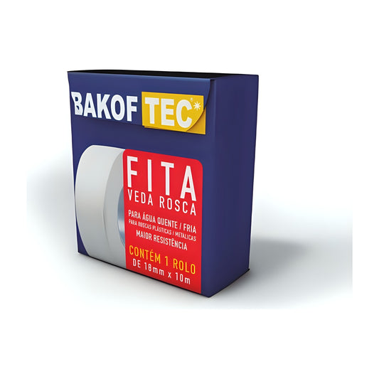 Fita Veda Rosca 18 mm x 25 m Bakof - kit 30 un