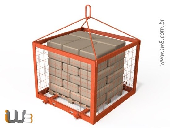 Gaiola para Grua 1.2m x 1.2m x 1.5m Cap. 1000kg