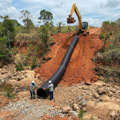 Tubo Corrugado  PEAD Dupla Parede 400mm SN4 barra 6 metros - Perfurado