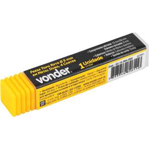 Fresa topo 5,0 mm, em metal duro, 4 cortes, VONDER