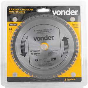 Lâmina circular multicorte, 185 mm x 48 dentes, VONDER