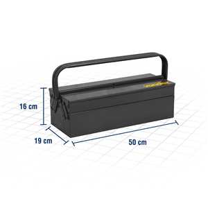 Caixa metálica sanfonada para ferramentas, com 3 gavetas, 50 cm x 19 cm x 16 cm, VONDER