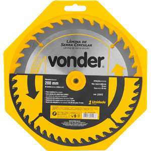 Lâmina de serra circular com dentes de metal duro/vídea, 200 mm x 30 mm, 36 dentes, VONDER