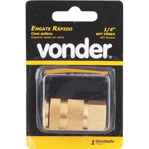 Engate rápido de 1/4", rosca fêmea 1/4" NPT, com esfera VONDER