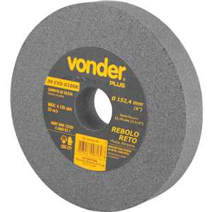 Rebolo reto 6" x 1" 39 CVD grão 100 verde VONDER PLUS