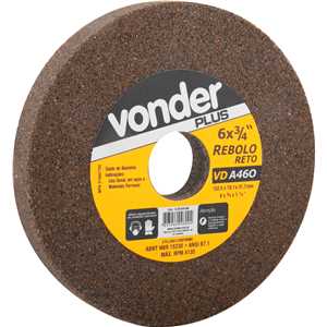 Rebolo reto 6" x 3/4" grão 46 marrom VONDER PLUS