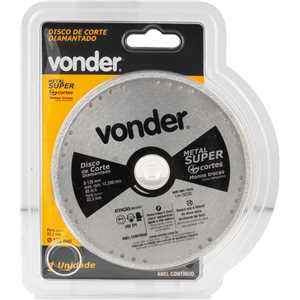 Disco de corte diamantado, contínuo, para metais, metal super, 125 mm, VONDER