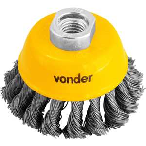 Escova de aço inox tipo copo, 3", torcida VONDER