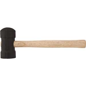 Martelo de borracha 60 mm, cabo em madeira, preto, VONDER
