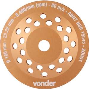 Rebolo diamantado, 180 mm, turbo, VONDER