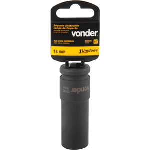 Soquete sextavado longo de impacto, 18 mm, encaixe de 1/2", VONDER