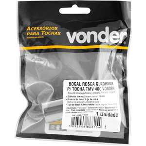 Bocal cônico aletado para tocha MIG/MAG, rosca quadrada, 16 mm x 65 mm, para tochas TMV 250/300/400 VONDER