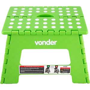 Banqueta plástica dobrável, verde, altura 220 mm, VONDER