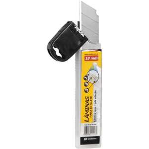 Lâmina para estilete 18 mm, tubete com 10 peças, VONDER CONSTRUTOR