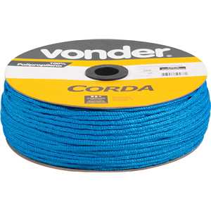 Corda multifilamento trançada 5,0 mm x 250 m, azul, em carretel, VONDER