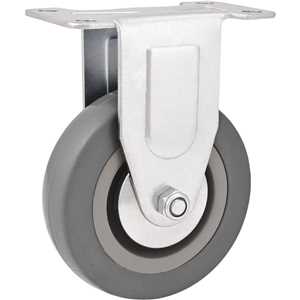 Rodízio fixo industrial leve 2", de borracha e PVC, cinza, VONDER