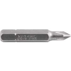 Jogo de bits/ponteira phillips, com encaixe 1/4", nº 1 x 38 mm, cartela com 5 peças, VONDER