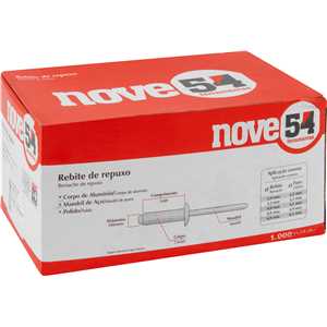 Rebite de repuxo 3,2 mm x 25,0 mm, caixa com 1.000 peças NOVE54