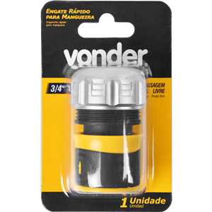 Engate rápido para mangueira 3/4", passagem livre VONDER PLUS.
