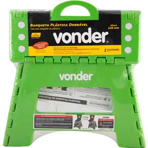 Banqueta plástica dobrável, verde, altura 220 mm, VONDER