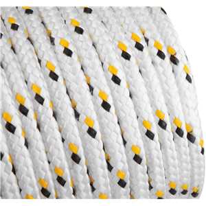 Corda multifilamento trançada 12,0 mm x 50 m, branca com detalhes em preto e amarelo, VONDER