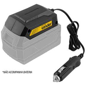 Carregador de bateria 18 V, linha intercambiável, carregamento convencional, com conector automotivo 12 V, ICBV 1843, VONDER