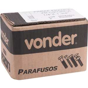 Parafuso francês zincado, 1/4" x 1.3/4", com porca, VONDER