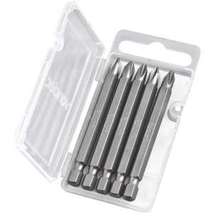 Bits/ponteira phillips com encaixe 1/4", nº 2 x 75 mm, com 5 peças, VONDER