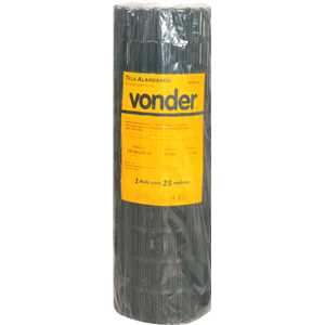 Tela alambrado, verde, malha 10 cm x 5 cm, fio 2,5 mm, com 1,0 m x 25 m (altura x comprimento), VONDER