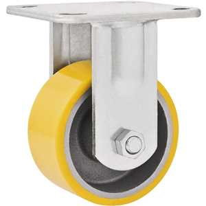 Rodízio fixo industrial leve 6", de poliuretano e ferro fundido, amarelo, VONDER
