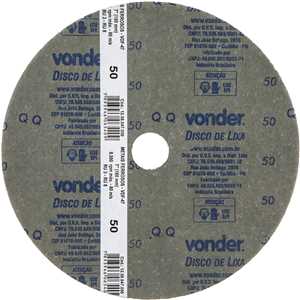 Disco de lixa costado em fibra, 7", grão 50  VDF 47, VONDER