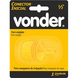 Conector inicial 1/2" com espigão, para mangueira de irrigação, VONDER