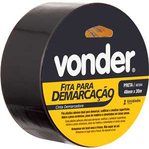 Fita adesiva para demarcação, 48 mm x 30 m preta VONDER