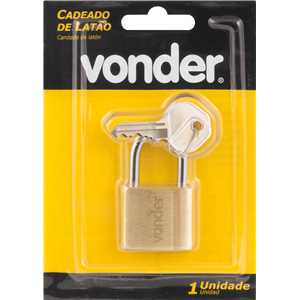 Cadeado de latão 30 mm, encartelado, VONDER