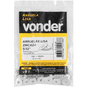 Arruela lisa 5/32", zincada, VONDER