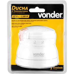 Ducha 4 temperaturas, 5.500 W, 127 V~, branca, VONDER