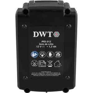 Bateria íons de lítio de 12,0 V para parafusadeira/furadeira PFD 012 DWT