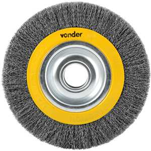 Escova circular de aço, ondulada, 8" x 1.3/16" ( 203 mm x 30 mm), com bucha de redução, VONDER